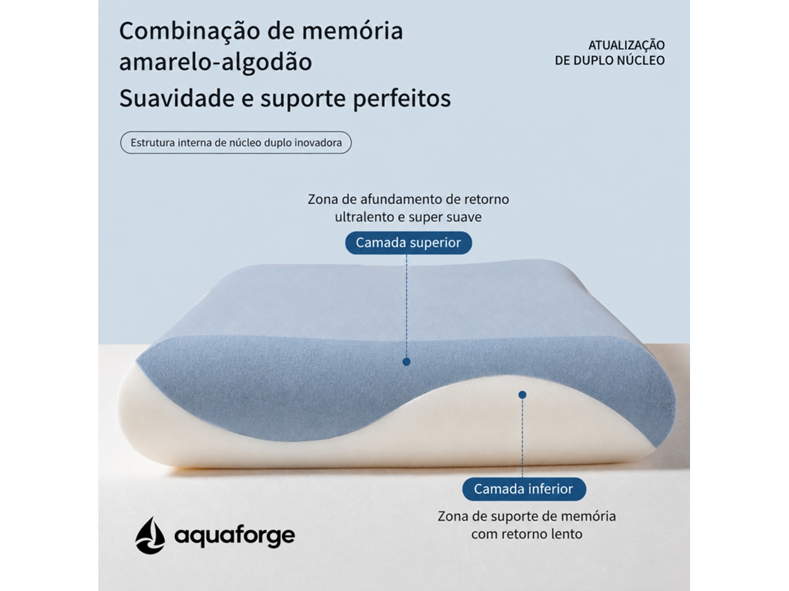 Almofada Para Dormir Espuma Viscoelástica 42 X 70 Cm