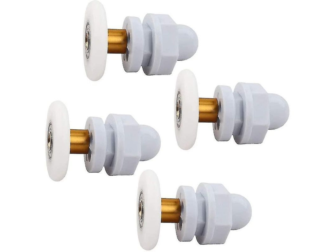 Conjunto De Rodas Para Box De Chuveiro De Alta Qualidade Com 4 Rodas Plástico E Cobre Fácil Instalação 5x25mm Aplicável A Vidros 4-6mm