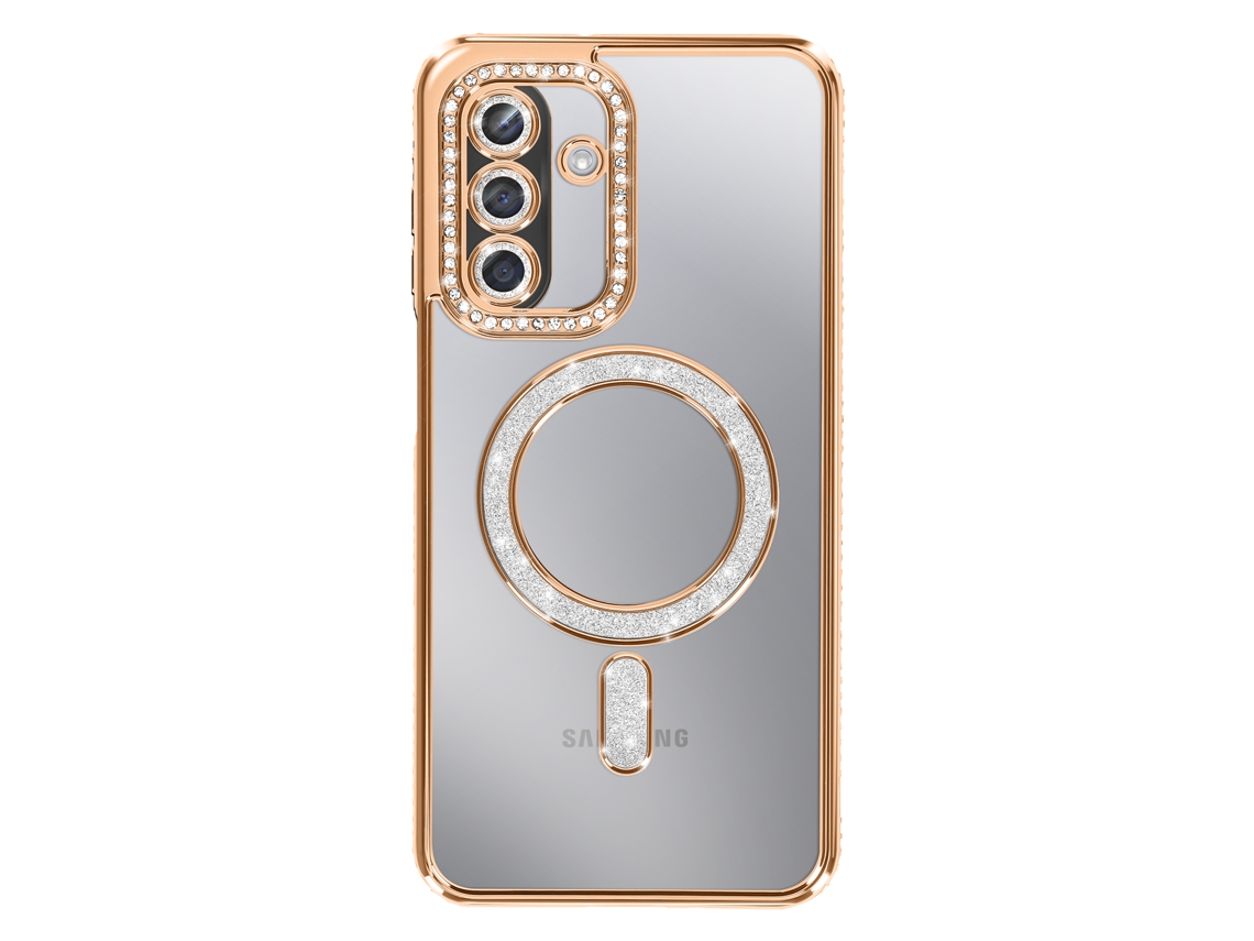 Avizar Capa Para Galaxy A17 Compatível Com Magsafe Com Contorno De Strass Dourado