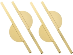 Conjunto De 4 Puxadores Alumínio Reforçados E Resistentes À Ferrugem, Com Acabamento Dourado, Design Moderno, Ideais