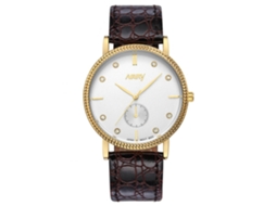 Reloj De Cuarzo Impermeable Nary Simple Elegante Para Hombres (caja Dorada Correa Marrón)