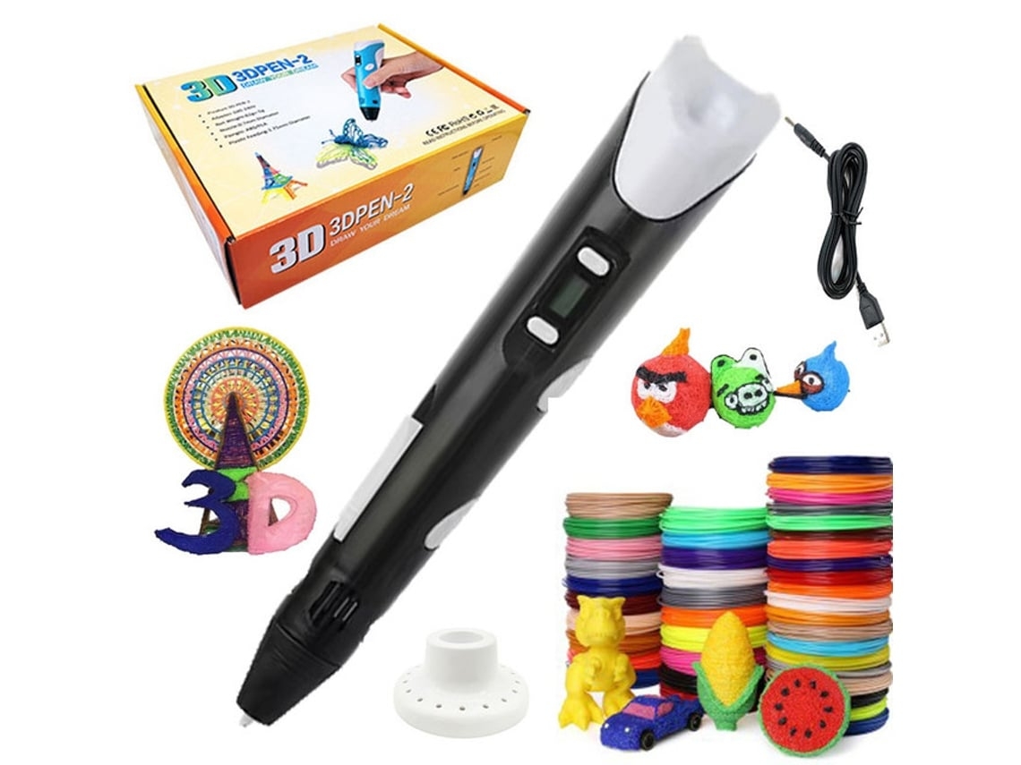 3D Caneta Impressão Inteligente 3Dblb para Brinquedos para Crianças 10M X 20 Cor Pla/Abs- Preto