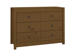 Armário de Apoio Pinho Maciço Castanho Mel MAISON EXCLUSIVE (100x40x72 cm)