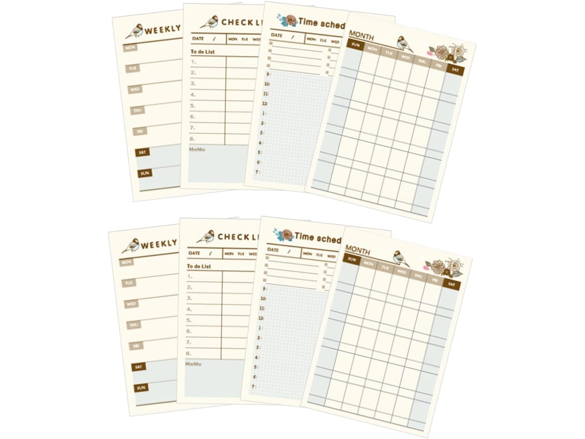 Conjunto 8 Cadernos Agendas Portáteis Práticos Organização Escolar Profissional Ferramenta Ideal Estudantes GOKOCO