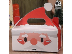 Conjunto De 5 Caixas De Presente De Natal Em Papel Kraft Com Papai Noel Para Embalagem De Biscoitos E Doces Hengjian