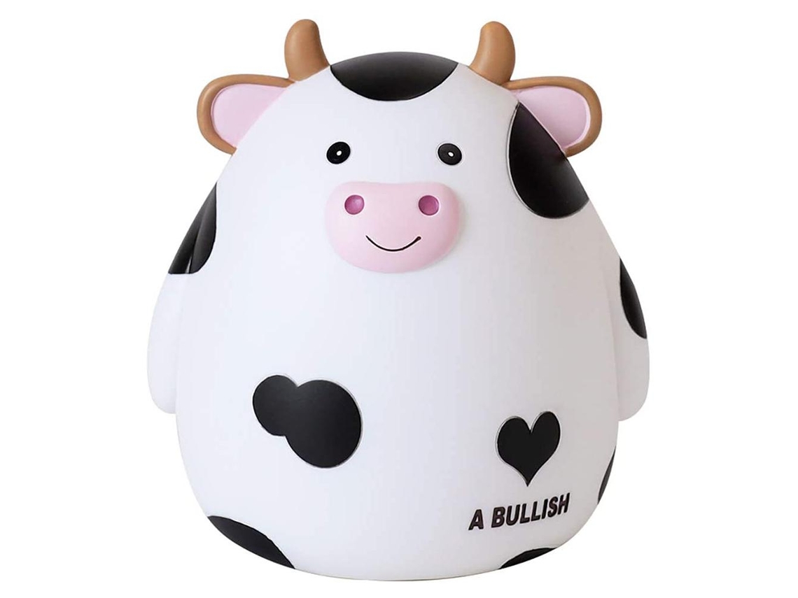 Cofrinho De Vaca Fofo Para Crianças Cofre De Moedas Inquebrável Vinil Brinquedo Presente