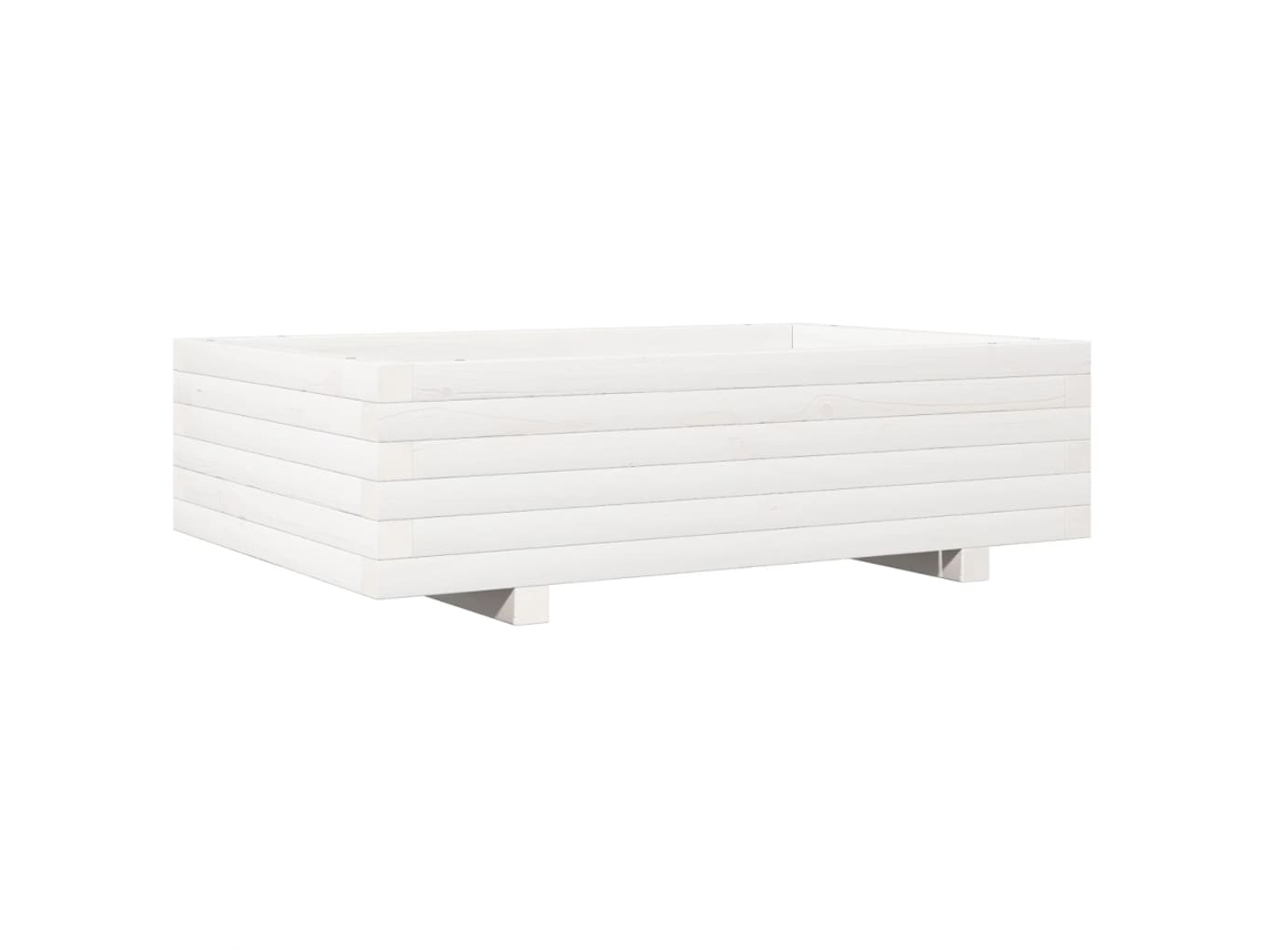 Floreira de jardim VIDAXL Branco Madeira (90x60x26.5 cm)
