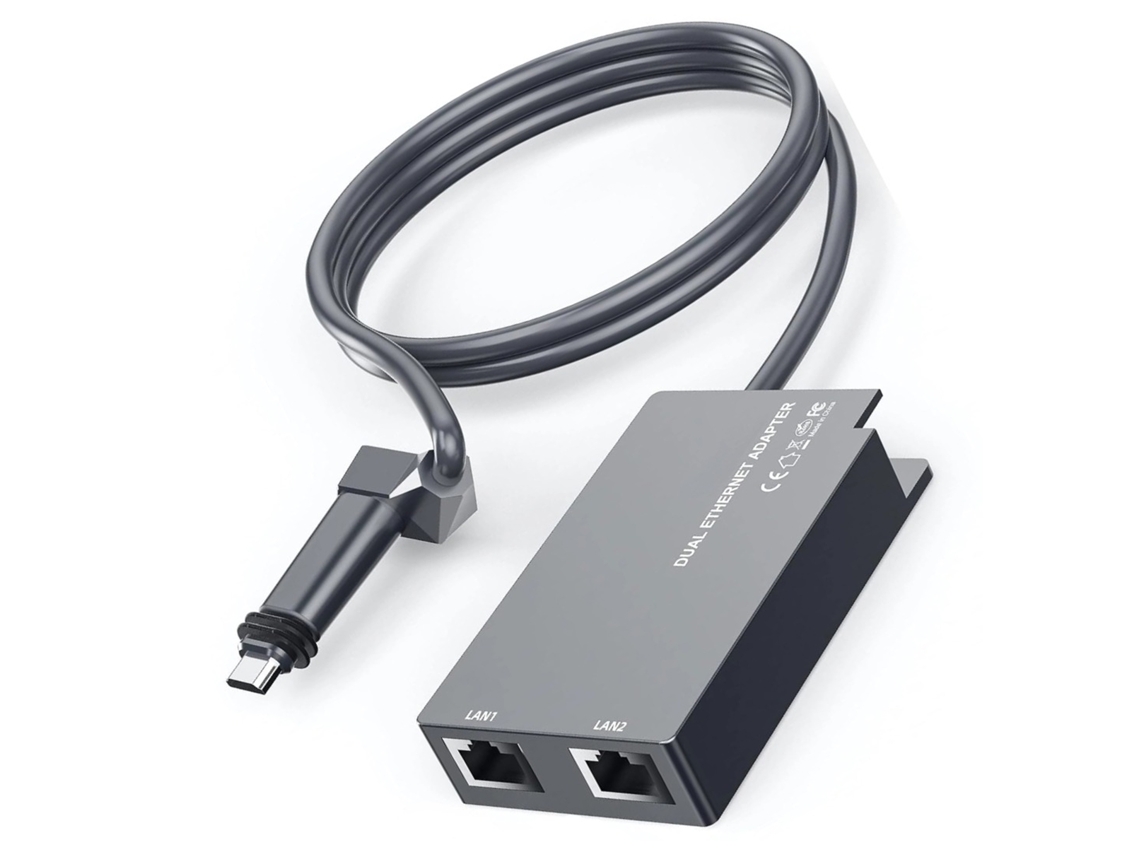 Yuru adaptador Ethernet 2 Portas 1gbps Rj45 para Gen 2 V2 Suporta 2 Dispositivos Conectividade com Fio