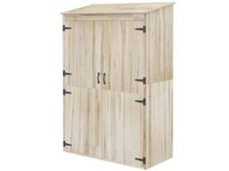 Galpão de jardim madeira abeto 2 portas prateleiras 120x57x183 cm natural S/MARCA