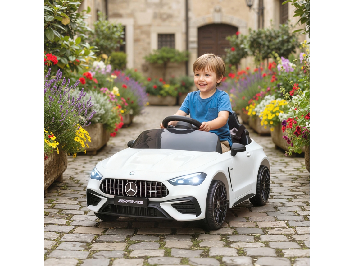 Brinquedo Infantil Elétrico Branco 12v Com Controle Remoto, Luzes Led E Música Para Crianças De 3 A 6 Anos - Carro Motorizado