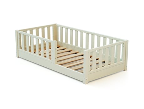 Cama Infantil Ao Nível Do Chão Madeira 70x140 Cm Sonho Jurababy