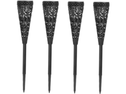Conjunto de 4 Luminárias Solares Decorativas para Jardim, Iluminação Solar para Entrada de Garagem, Gramado e Pátio. SFUSHOS