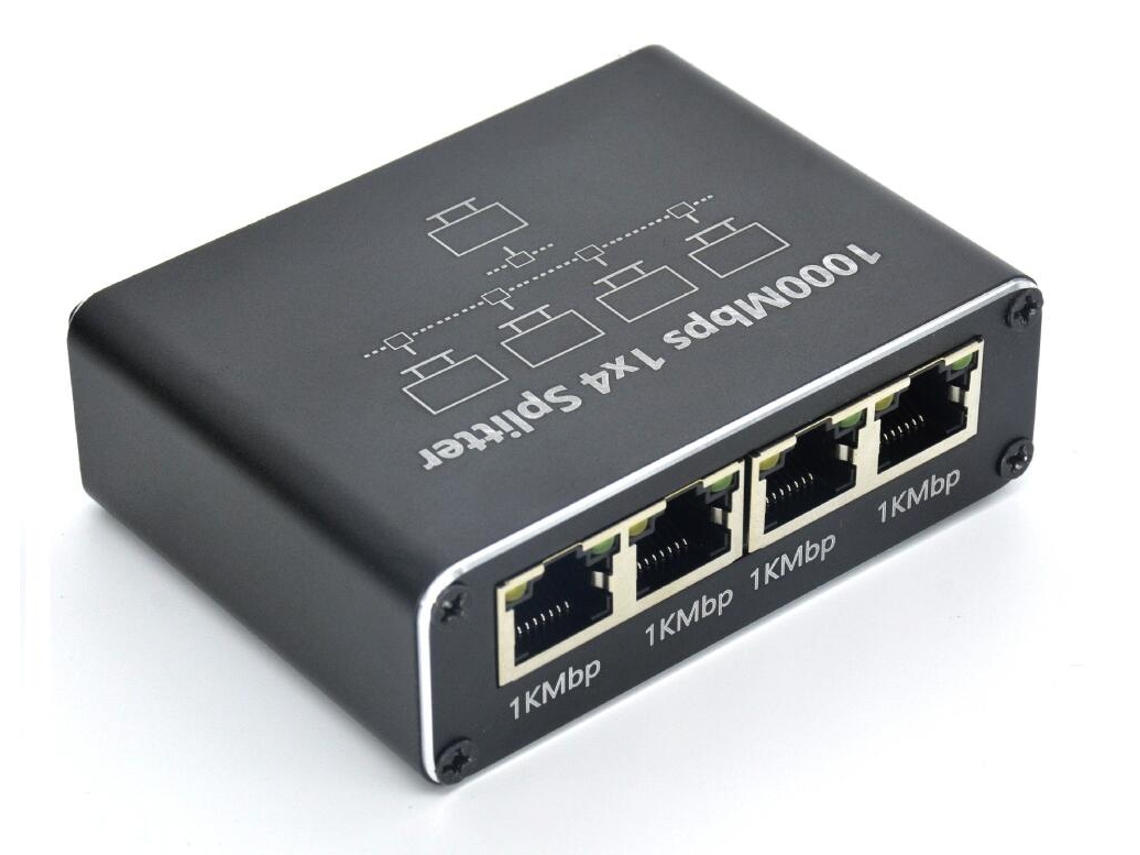 Divisor Ethernet Rj45 De 4 Portas Para Expansão Rede Gigabit-aquaforge