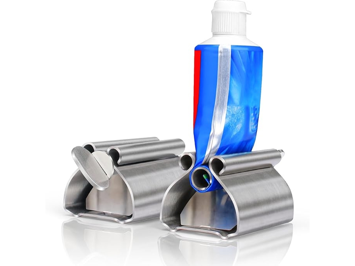 Espremedor de Pasta Dentes Aco Inox Rolante, Pacote 2, Suporte ZYBLSSBB