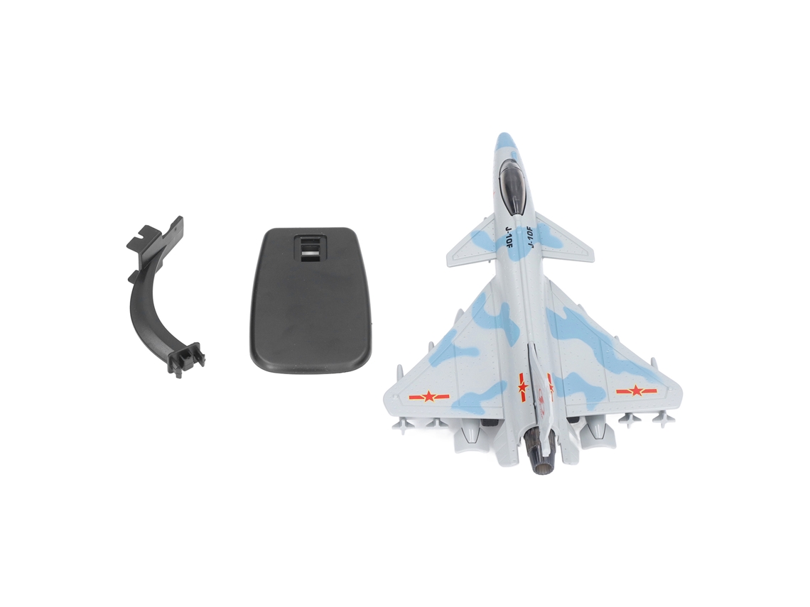 Mali modelo de Caça 1:50 Liga Metálica com Luz e Som Puxar para Trás Acessórios de Suporte Camuflagem Cinza Azul
