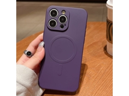 Capa Magsafe Para Iphone 16 Pro - Silicone Líquido Com Cor Sólida | Magnética - Roxo Escuro