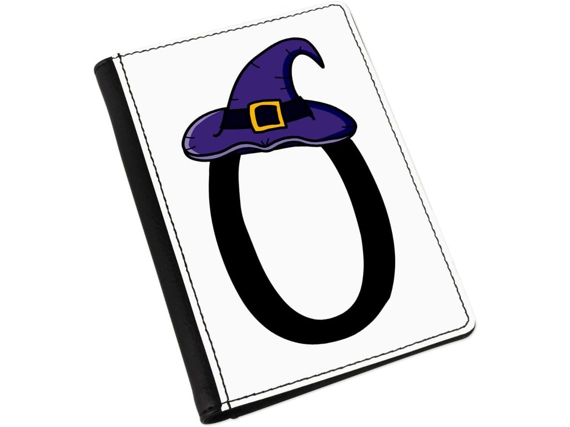 Capa para Passaporte com Chapéu de Bruxo e Letra o