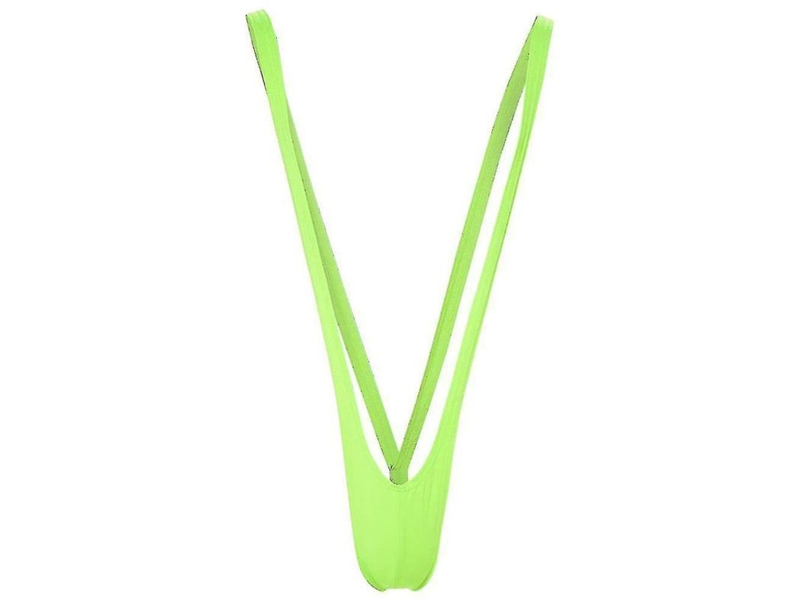 Rebe-mankini Biquíni Esportivo Masculino de Poliéster e Elastano para Praia, Tamanho Único, Verde