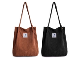 Bolsa Tote de Veludo Cotelê 2026/2025, Bolsa de Ombro Casual de Grande Capacidade para Mulheres, Moda para Compras