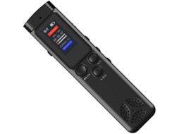 Gravador Som Ativação Voz 2,4 Cm, Memória 16 Go/64 Go, Supressão Ruído, Portátil Cursos, Conferências,