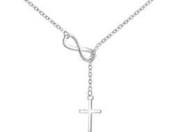 2026-collar De Cruz Figura 8 Lucky Plata Plated Infinito Joyería De Moda Regalo Ideal