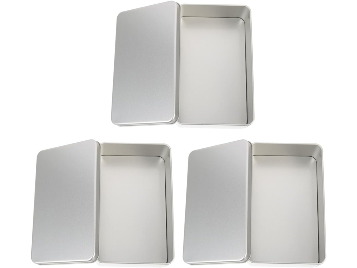 De 3 Caixas Retangulares De Lata Nuobesty Com Tampas, Ideais Para Lembrancinhas De Casamento E Armazenamento Compacto.