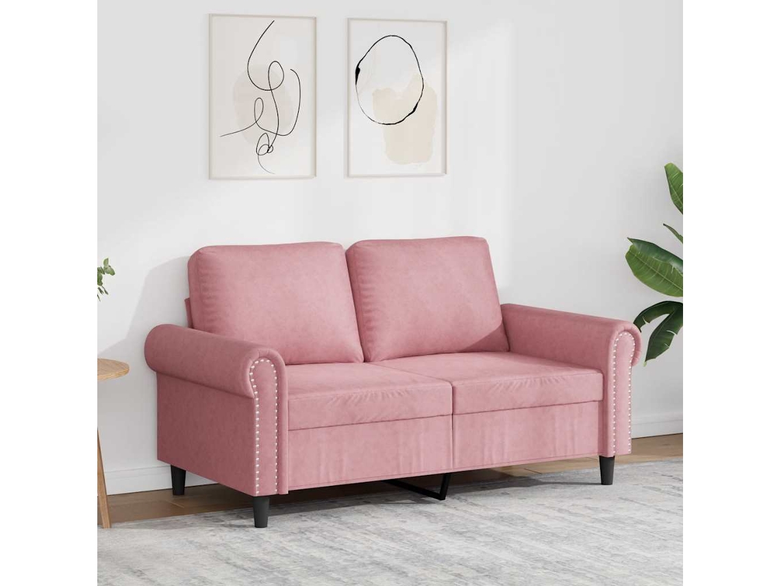 Vidaxl Sofá De 2 Lugares Veludo 120 Cm Rosa