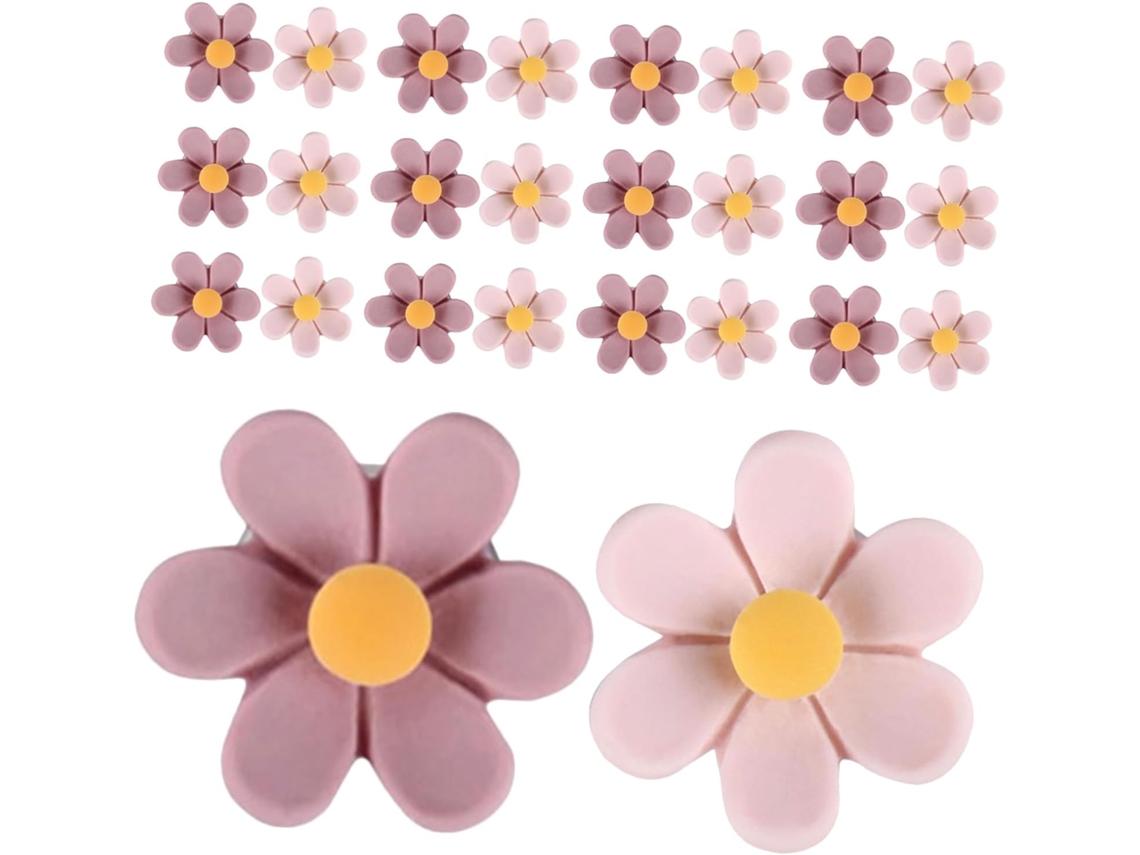 Tachinhas Decorativas De Metal Em Formato Flores Tridimensionais, 50 Unidades, Para Organizar Fotos E Recados Em Casa Ou