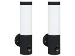 Conjunto 2 Iluminação Externa Vidaxl Preto Aço Inoxidável (12 X 8,5 X 29 Cm)