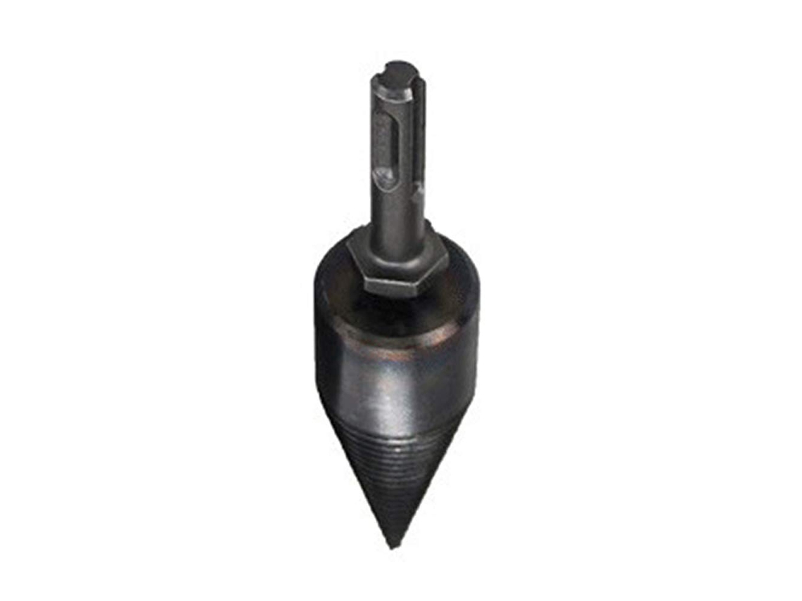 Broca para rachar madeira de 42 mm, haste redonda, aço, cone de rosca antiderrapante para lenha e madeira.