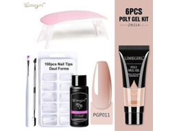 Kit de Unhas Gel Poly com Lâmpada Uv 6w, Rápido Ferramentas para Manicure GOKOCO