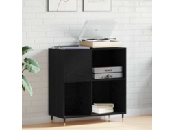 Vidaxl Armário Para Discos De Vinil Carvalho Preto 85 X 38 X 89 Cm