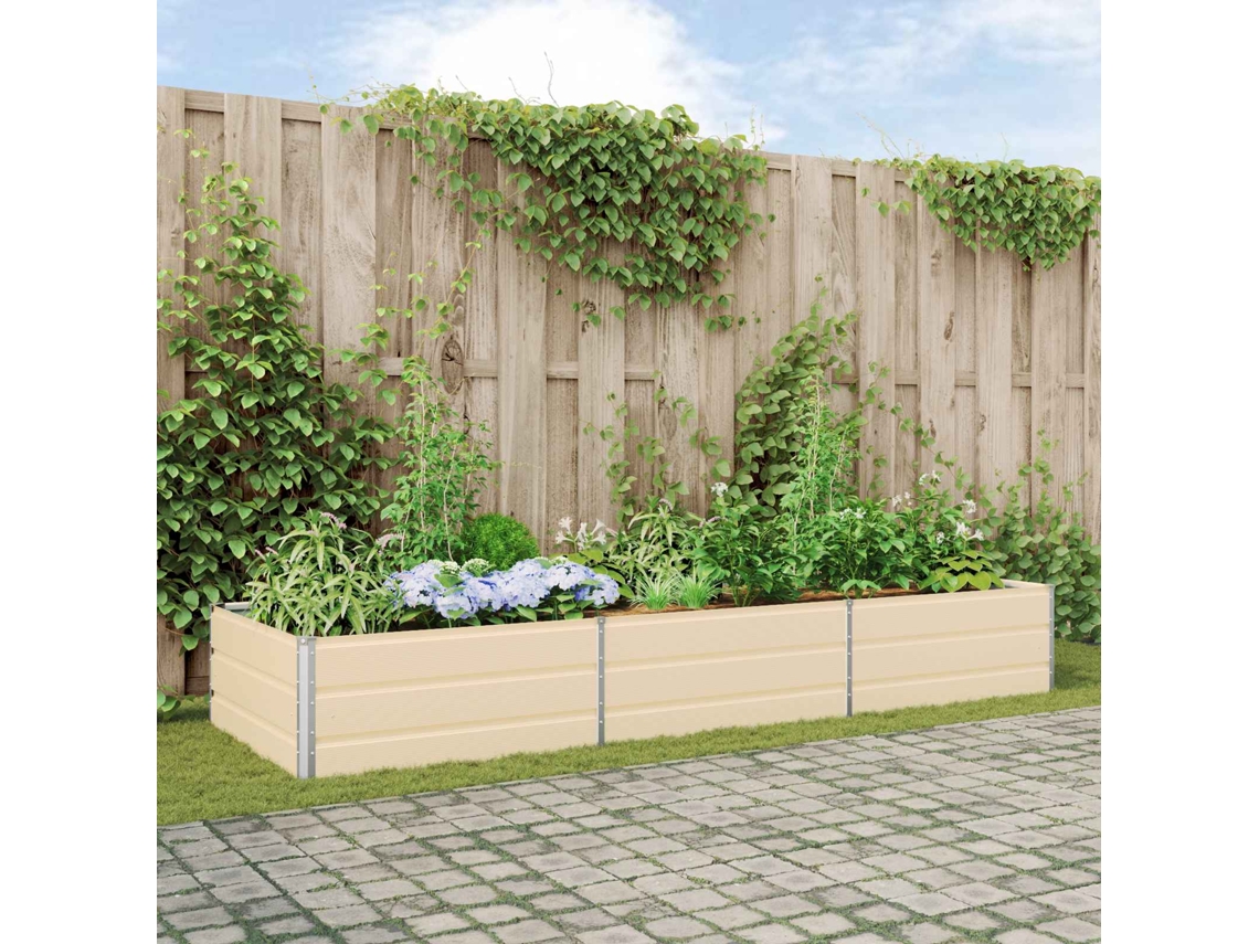 Vidaxl Floreira Ivory 290 X 100 X 45 Cm Aço Galvanizado