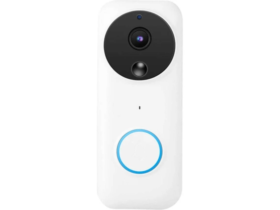 Campainha Vídeo Wifi 1080p Pir Visão Noturna 166° Angular Sem Ruído Segurança Casa Branco Yizhood