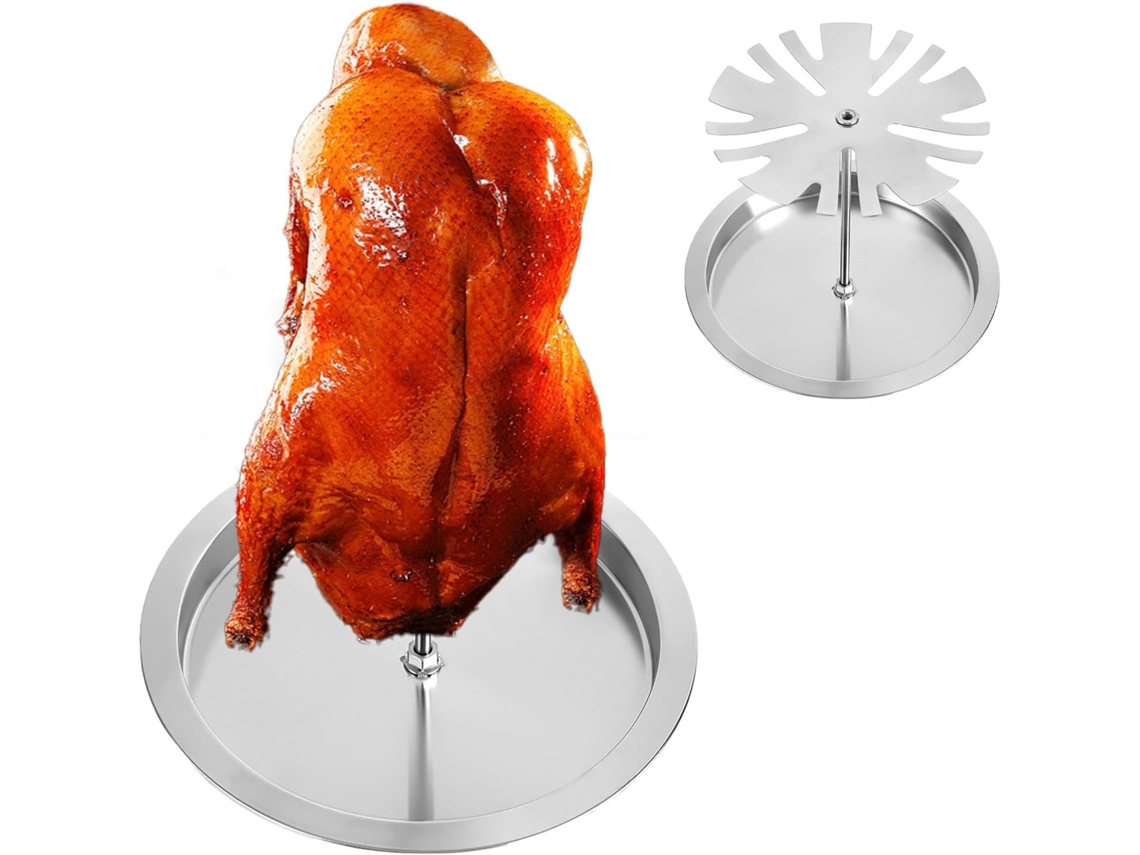 Suporte para Coxas de Frango na Grelha Suporte de Aço Inoxidável para Grelhar Frango Suporte 2 em 1 para Assar CHABERLU