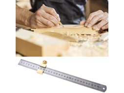 Régua de água Oumefar de 30 cm com bloco deslizante de latão, ferramenta de medição durável para projetos de marcenaria e marcação.