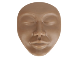 Boneco De Prática De Maquiagem 5d Silicone Sólido Elástico Macio Para Microblading Rostro Olhos Castanho Escuro