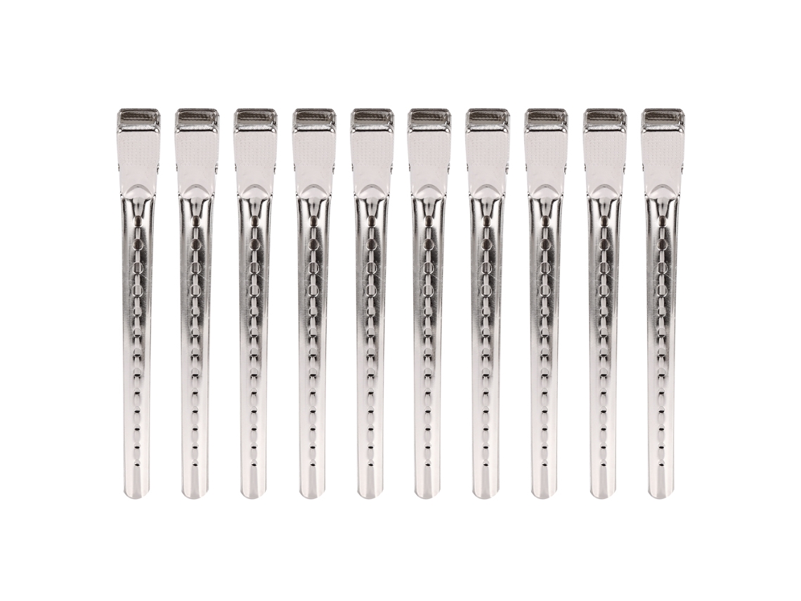 2026 10 Piezas/set Pinzas de Pelo Profesionales de Plata Prong Alligator Clips de Metal para Peluquería