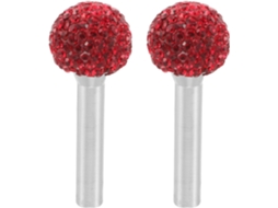 Artibetter Bling Car Lock Pin Maçaneta De Fechadura Porta Com Strass Brilhante Em Liga Zinco Ponteira Vermelha Para