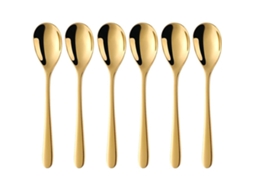 Colheres De Café Em Aço Inoxidável 304 6 Peças Design Ergonômico Para Café, Sorvete E Sopa
