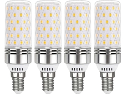 Rebe lâmpada Led Milho E14 16w Branco Quente 3000k 1450lm Equivalente a 100w Halógena 230v Não Regulável Pacote de 4