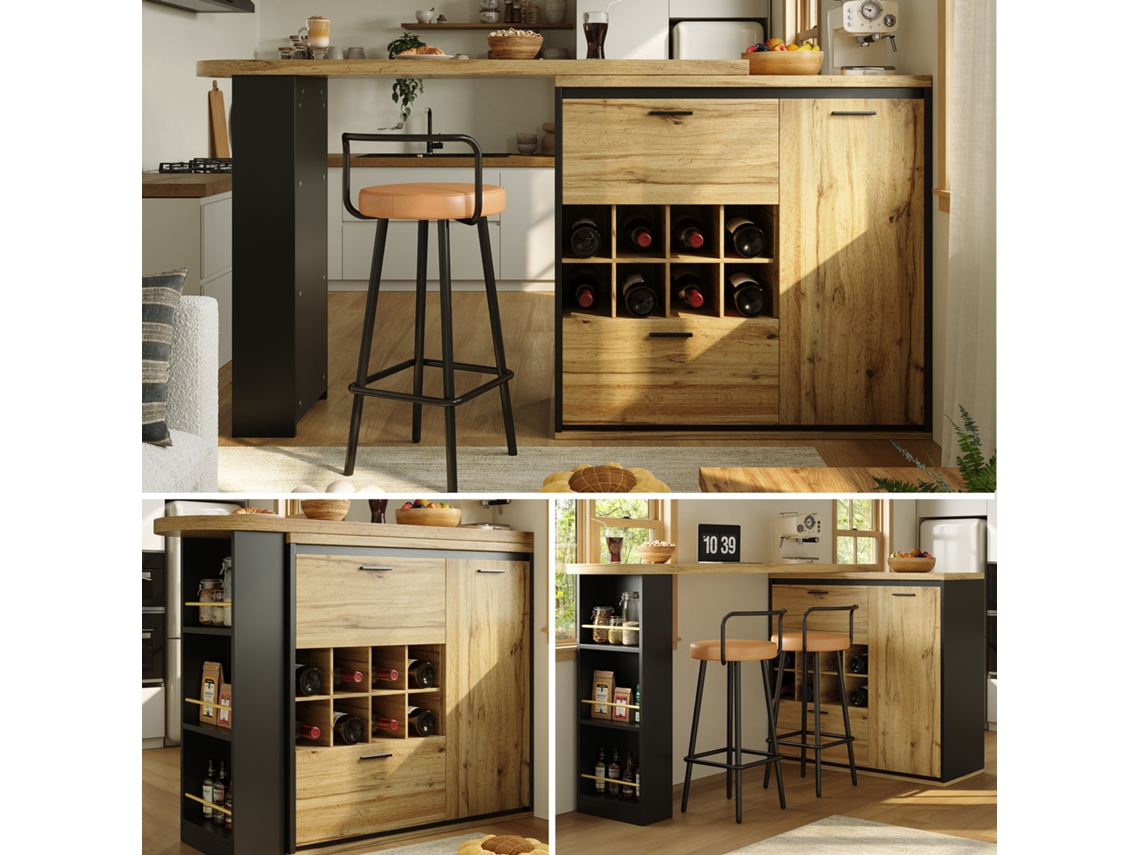 Mesa Extensível 138 X 39 X 105 Cm, Até 220 Cm, Com Tampo De Madeira, Para Cozinha E Sala.