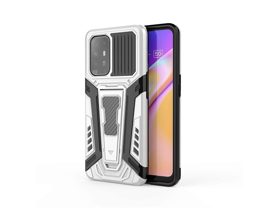 Para Oppo F19 Pro 5g War Chariot Series Armor All-inclusive À Prova De Choque Pc Capa Protetora De Tpu Com Suporte Invisível