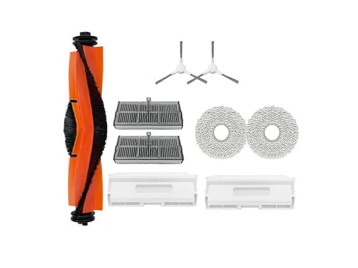 Conjunto De 9 Peças De Acessórios Para Varredora H40: Escova Principal, Escova Lateral, Esfregão, Filtro E Sacos De Pó.