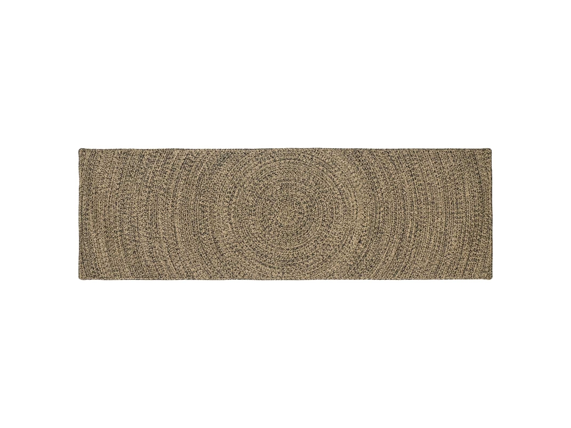 Vidaxl Tapete De Área Natural E Preto 80 X 250 Cm Juta