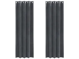 Conjunto 2 Cortinas Opacas Vidaxl Cinzento-claro Veludo (140 X 260 Cm)
