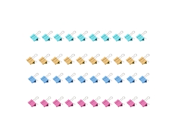 40 Clips Metálicos Coloridos De 19 Mm Para Carpetas, Carpetas De Papel Colorido, Para Organizar Documentos, Material Escolar Y De Oficina.