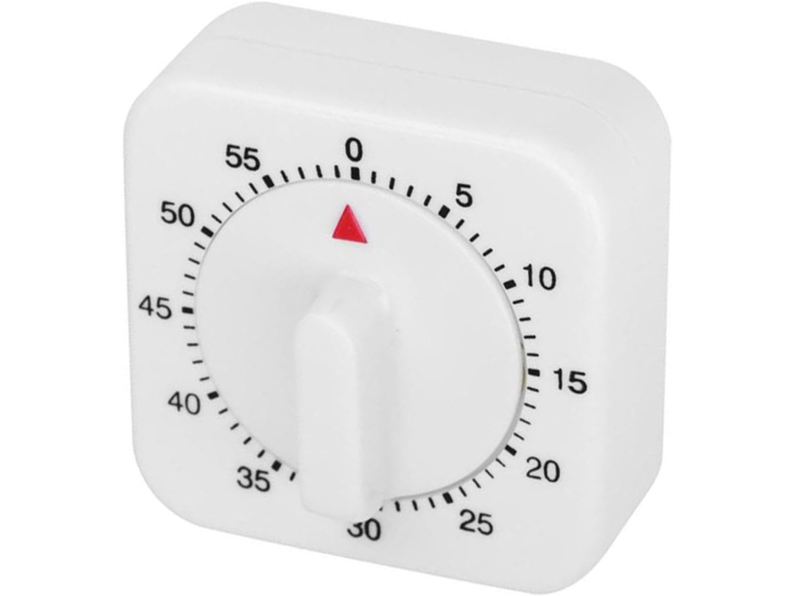 Timer Mecânico Para Cozinha, 60 Minutos, Formato Quadrado, Sem Pilhas, Para Cozinhar E Assar