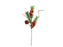 Ramos Decorativos De Natal Laxiscreed Com Pinha E Frutos Vermelhos, 45cm Para Decoração Festiva