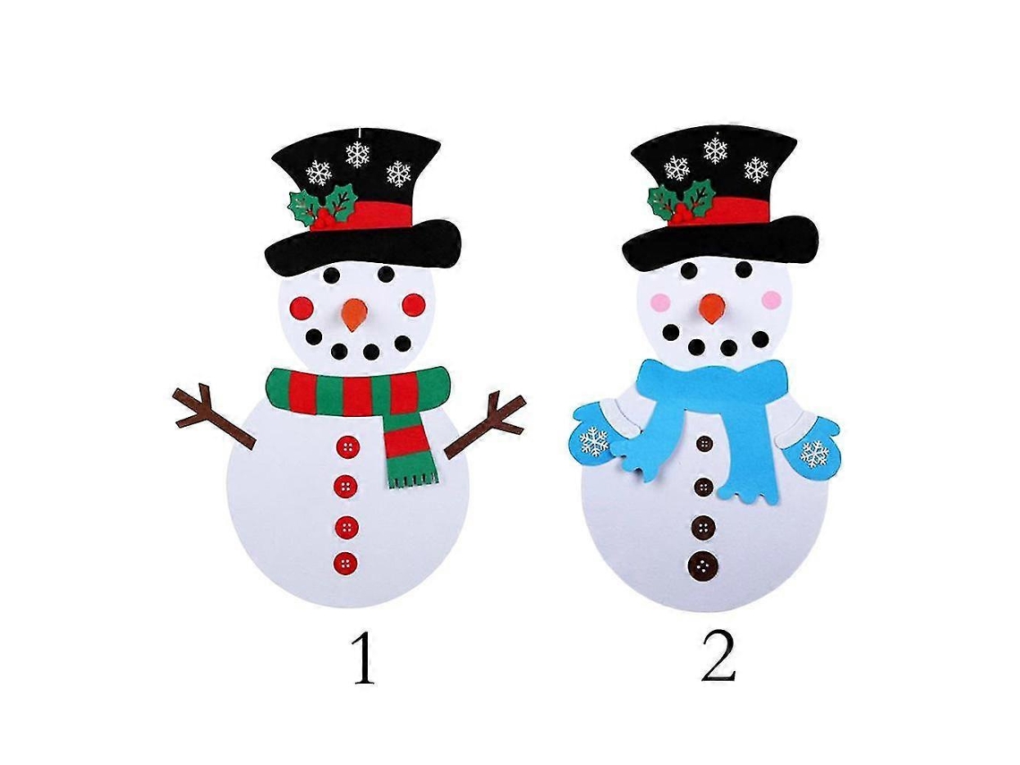 Conjunto De 2 Enfeites De Parede De Natal Em Feltro Com Bonecos De Neve Decorações Festivas Hengjian